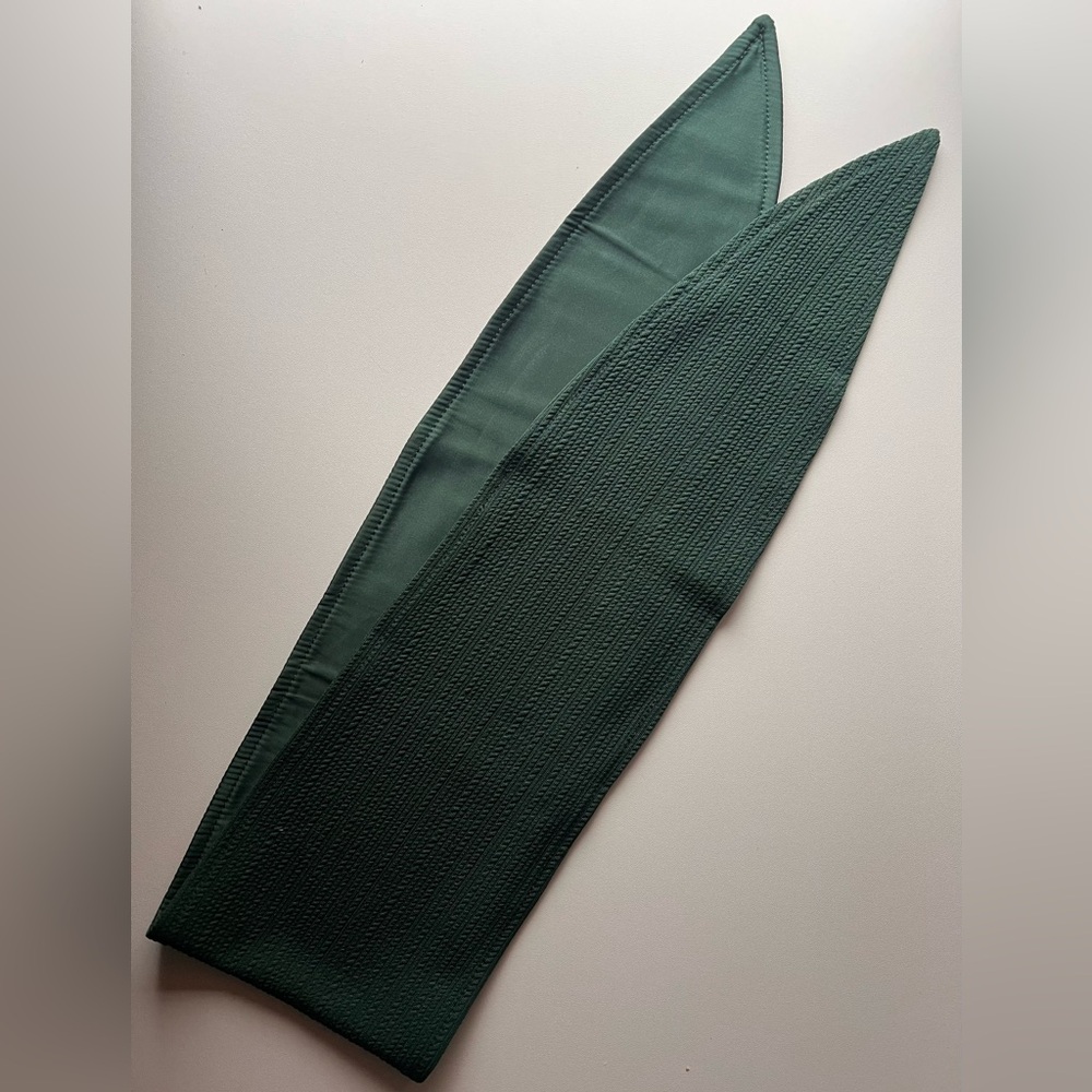 Forest Green Textured Knit Satin Lined Head Band